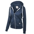 thumbnail image 3 of MixMatchy Women's Casual Long Sleeve French Terry Full Zip-UP Hoodie Sweatshirt, 3 of 4