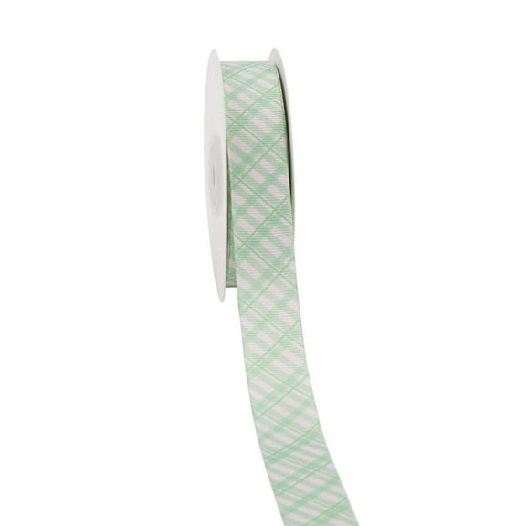LaRibbons Sage Plaid Grosgrain Ribbon