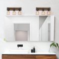 thumbnail image 4 of LNC 3-Light Black Geometric Modern Farmhouse Wood Tone Bathroom Vanity Lighting Fixutre, 4 of 13