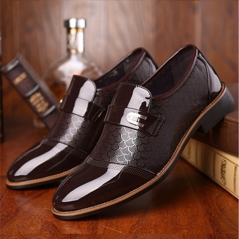 Classic Brown Leather Oxford Dress Shoes Formal‎ Business Lace-up Amazon.com: LSIGHTUS Formal Business Lace Up Pointed Toe  main image 2