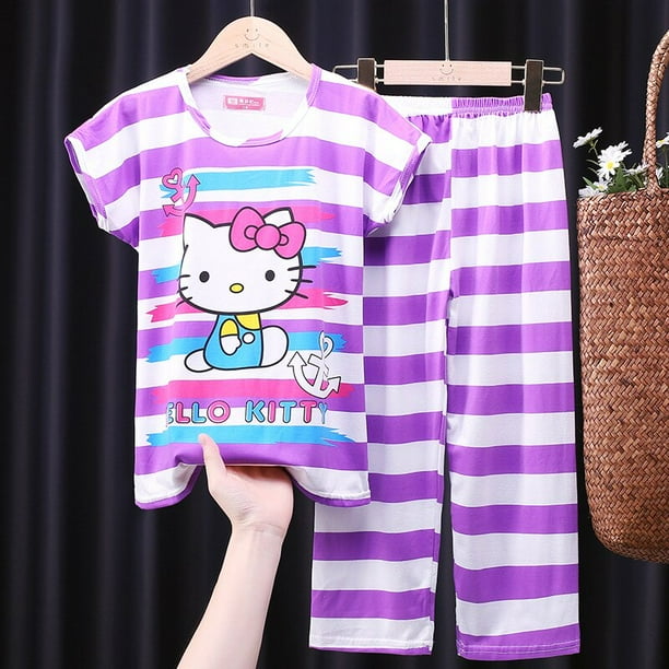 Mickey Mouse Spider-Man Marvel Conjunto de pijamas para niños Ropa de dormir para niños Verano Mangas cortas delgadas Niñas Dibujos animados Ropa para niños Set16 120-130CM Gao Jinjia LED