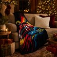 thumbnail image 3 of Vintage Muscle Cars Dynamic Paint Splatters Automotive Art, Festive Holiday Scene, Warm Flannel Blanket for Living Room and Family Room, Art Lovers Housewarming Gift, Festive Home Decor, 3 of 9