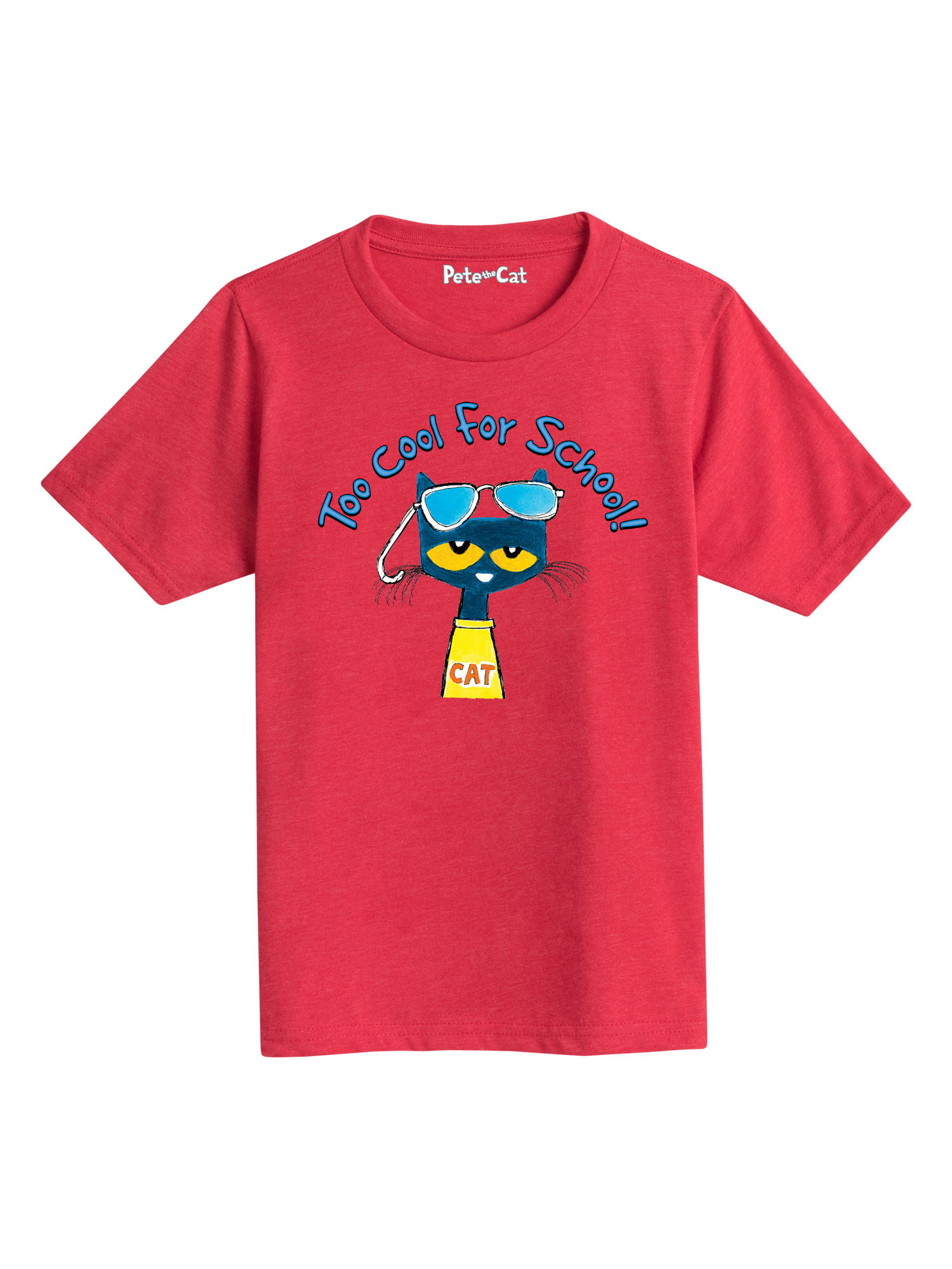 Pete The Cat - Too Cool For School Multi - Youth Short Sleeve Graphic T ...