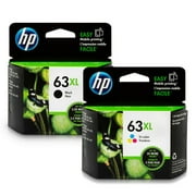 HP 63XL High Yield Orginial Ink Cartridge, Black/Tri-Color (63 xl Black & Color Bundle) F6U64AN, F6U63AN