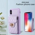 thumbnail image 6 of Wallet Case Designed for iPhone XS, iPhone X, with 6 Card Holder Slots RFID Blocking Shoulder Wallet Case Crossbody Strap Shockproof Leather Kickstand Phone Case For iPhone X/XS, Purple, 6 of 11