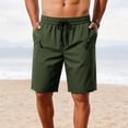 thumbnail image 2 of Mens Beach Shorts Swim Trunks Quick Dry Swim Shorts with Zipper Pocket Funny Swimwear Bathing Suits No Lining Size 4XL Army Green, 2 of 5