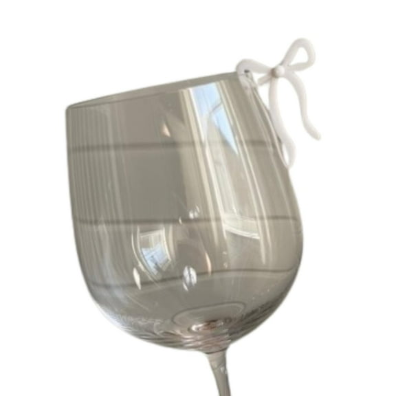 12 Bow Drink Tags, Wine Charm Tag, Champagne Charm, Ribbon, Galentines, bachelorette, bridal shower (White)