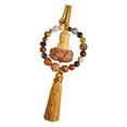 thumbnail image 4 of AMLESO Buddha Statue Car Pendant Dangling Ornament, Wood Gift ,Automotive Accessories, Auto Interior Dangle Rear View Mirror Pendant yellow tassel, 4 of 9