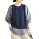 thumbnail image 2 of Blusa informal de manga larga sin capucha para mujer, con cuello redondo, holgada, versátil y de manga larga., 2 of 5
