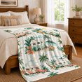 thumbnail image 6 of Tropical Retro Camper Beach Scene Whimsical Illustration Of, Rustic Camping Scene, Warm Flannel Blanket for Cabin and Lodge, Outdoor Lovers Camping Gift, Rustic Home Decor, 6 of 7