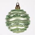 thumbnail image 1 of Vickerman M132054 6'' Celadon Green Candy Glit Wave Ball, 1 of 2