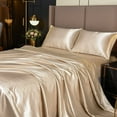 thumbnail image 4 of NTBED Satin Sheets Twin Champagne Luxury Silky Bed Sheets 1800 Microfiber Sheet Set 4 Pcs, 4 of 5