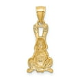 thumbnail image 3 of 14K Yellow Gold Charm Pendant 25.5 mm 10 Diamond-Cut Rabbit, 3 of 4