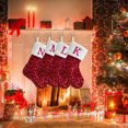 thumbnail image 4 of CSChome Christmas Sequin Socks Hand Knitted Embroidered Letters Christmas Stocking Unique Shiny Design Large Size Christmas Decorations Stocking, 4 of 7