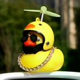 thumbnail image 4 of Lindo patito amarillo con casco y hélice, pato rompevientos, decoración interior, adornos para coche, accesorios, juguete para niños, estrella blanca B, 4 of 5
