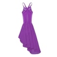 thumbnail image 5 of iEFiEL Girls Cross Back Ballet Dance Dress Lyrical Performance Dress Purple 11-12, 5 of 7