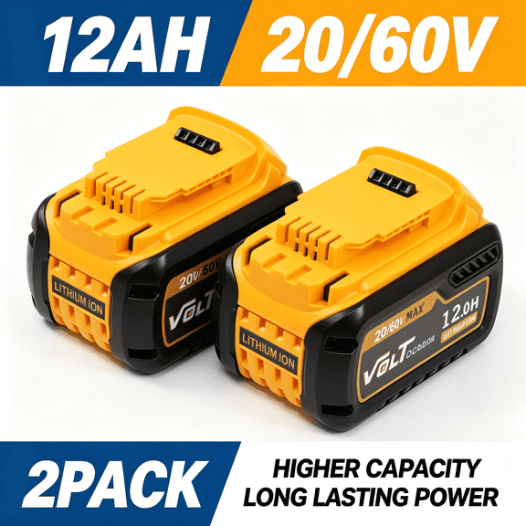 AERDU 12.0Ah 2-Pack Lithium-Ion Battery for 20V 60V Cordless Power Tools