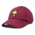thumbnail image 5 of Dalix Alien Embroidered UFO Dad Hat Cotton Baseball Cap Adjustable Mens in Maroon, 5 of 5