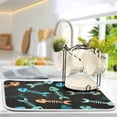 thumbnail image 5 of Dish Drying Mat Fish Skeleton Microfiber Kitchen Dish Mat Super Absorbent Dish Drainer Mat Fast Drying Heat-resistant Drying Mat for Kitchen Counter, 16"x18", 5 of 7