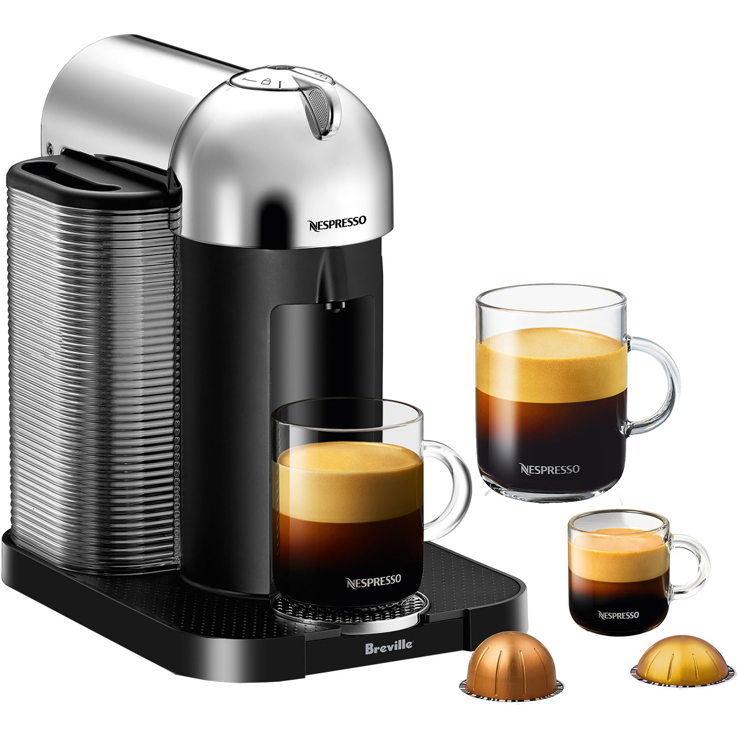 Breville Nespresso Vertuo Coffee & Espresso Single-Serve Machine in Chrome - image 4 of 9