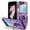 Purple, variant on Dteck for Samsung Galaxy Z Flip 6 Case with Back Screen Protector + Hinge Protection + Finger Ring Metal Kickstand, Heavy Duty Shockproof Rugged Protective Cover for Samsung Galaxy Z Flip 6,Purple