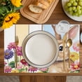 thumbnail image 4 of Easter Bunny Placemats Set of 4, Spring Colorful Daisy Flowers Rabbit Wood Plank Placemats for Dining Table, Place Mats for Kitchen Tabletop, Waterproof Wipeable Dining Table Mats Set, 4 of 9