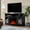 Brown, variant on VANACC Curved 59" TV Stand with 26" Fireplace, Farmhouse Entertainment Center for TVs up to 65", Distressed White