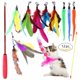 thumbnail image 1 of Juego de 12 Uds. De plumas de juguete para gatos, juguete para gatos, varita para gatos, juguetes interactivos de plumas con campanas y recambios de plumas para interiores, 1 of 5
