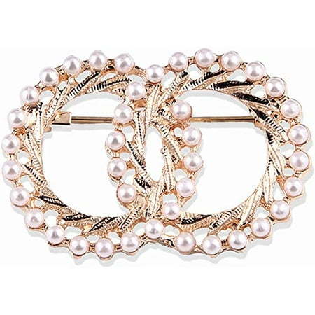 Baiduqiandu Imitation Pearls Flower Brooches Women Fashion Pendant Style  Elegant Wedding Pins Party Jewelry Silver Color Brooch