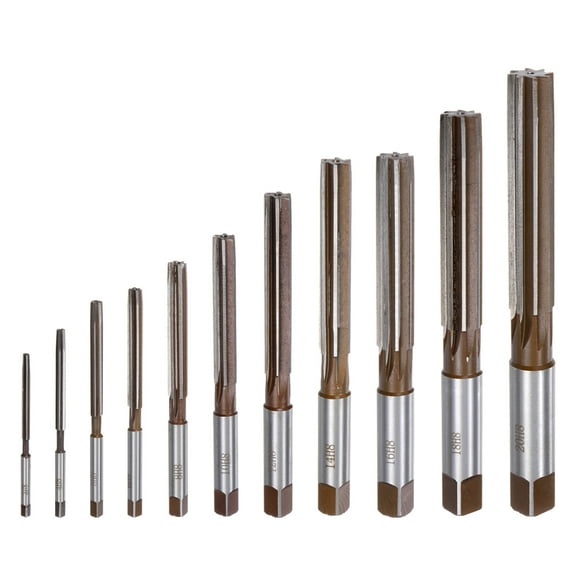 Uxcell 11pcs Hand Reamers Set 3mm-20mm H8 Metric Alloy Steel Reamer Bit Straight Flutes Reaming Tool