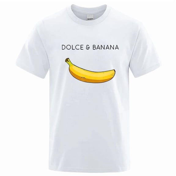 Funny Banana Printing T-shirt Men and Women Summer Cotton Clothing Casual Fashion Round Neck Short Sleeved Tee Streetwear