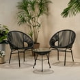 thumbnail image 2 of Hayk Outdoor Modern 2 Seater Faux Rattan Chat Set, Black, 2 of 10