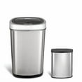 thumbnail image 2 of Ninestars AMZ-50-9/8-1 Automatic Touchless Motion Sensor Oval & Rectangular Trash Can Combo Set, 13 gal/2 gal, Stainless Steel, 2 of 3