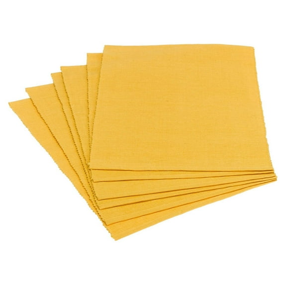 DII Natural Ribbed Placemat (Set of 6)-Color:Marigold,Quantity:Set of 6