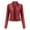 Red, variant on Luxalzxs Women Faux Leather Jacket Stand Collar Motorcycle Zip Up Long Sleeve Motor Biker Short Coat Jacket