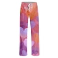 thumbnail image 5 of Hearthz Valentines Day Pajama Pants Women Love Heart Print Women Pajama Pant Drawstring Wide Leg Womans Lounge Pants, 5 of 6