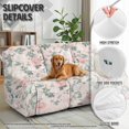 thumbnail image 6 of ZIATUBLES 8 PCS Recliner Sofa Covers for 3 Seater Counch, Soft Stretch Recliner Chair Covers with Storage Pockets Furniture Decor Slipcovers for Living Room, Peony Pink, 6 of 9