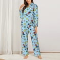 thumbnail image 2 of Saiise Mario Ak Print Women Soft Pama Sets,Long Sleeve Sleepwear Button Up 2-Piece Pjs Lounge Sets-Medium, 2 of 8