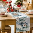 thumbnail image 2 of Christmas Table Runner Deer Snowman Table Runners Pine Tree Squirrel Snowy Forest Cotton Linen Dresser Scarf Kitchen Dining Table Decor for Christmas Holiday Party Decor 13x36 Inch, 2 of 9