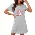 thumbnail image 2 of Camisón corto de talla grande para mujer, camisón de manga corta con estampado en el pecho, camisón corto, 2 of 3