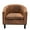 Coffee, variant on SESSLIFE Classic Orange Leather Upholstered Accent Arm Chair Soft Barrel Club Chairs for Living Room Comfy Single Sofa Office Guest Chatting Chair with Solid Wood Legs and Nailhead for Bedroom
