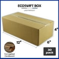 thumbnail image 2 of EcoSwift Brand Premium 12x6x4 Cardboard Boxes Mailing Packing Shipping Box Corrugated Carton 23 ECT, 12"x6"x4", Brown, 30-Pack, 2 of 6