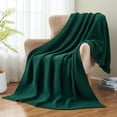 thumbnail image 2 of LONG CREATE Soft Knitted Throw Blanket 60" x 80" Dark Green, Boho Chevron Farmhouse Throw for Bed Couch, 2 of 5