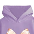 thumbnail image 6 of Tdoqot Toddler Girls Outfit Sets- Long Sleeve Cute Casual Cotton Hoodie and Flare Jeans Kids Spring Clothes Purple Size 6 T, 6 of 6