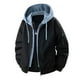 thumbnail image 1 of Ceisia Lightweight Windproof Men's Loose Fit Fake Two-Piece Spliced Hooded Bomber Jacket Gift, 1 of 2