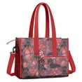 thumbnail image 2 of Teacher Tote Bag,Dachshund Dog and Flower Floral Teacher Utility Tote Bag,Large Work Tote Bags for Women with Multiple Pockets,Top Zipper Closure,13.8x10.6x6.7 Inch, 2 of 5