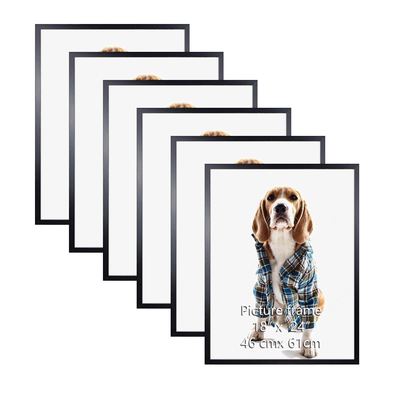 6 Pack Poster Frame 18x24 Black, Wall Picture Frames for 18 by 24 Photo Artwork