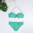 thumbnail image 5 of TEVEQ Women Bikini Split Swimsuit Set Neck Hanging U Decoration Two Swimsuit Set Swim Suits for Women 2025 Bikini Sets for Women Bathing Suit for Women Bikini 2025 New Triangle Bikini Sets, 5 of 6