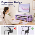 thumbnail image 3 of MEHOOM Desk Organizer, 3-Tier Monitor Stand with Storage and 2 Pen Holder, Laptop Stand, Office Desk Accessories for Office Supplies, Purple, 3 of 10
