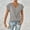 Gray, variant on Women's Knotted V-Neck Elegant Short Sleeve Blouse Lightweight Casual Top for Spring Summer Wine Red,M